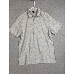 Adidas Polo Shirt Men Large White Textured Jacquard Golf Soft Active Drapes Body